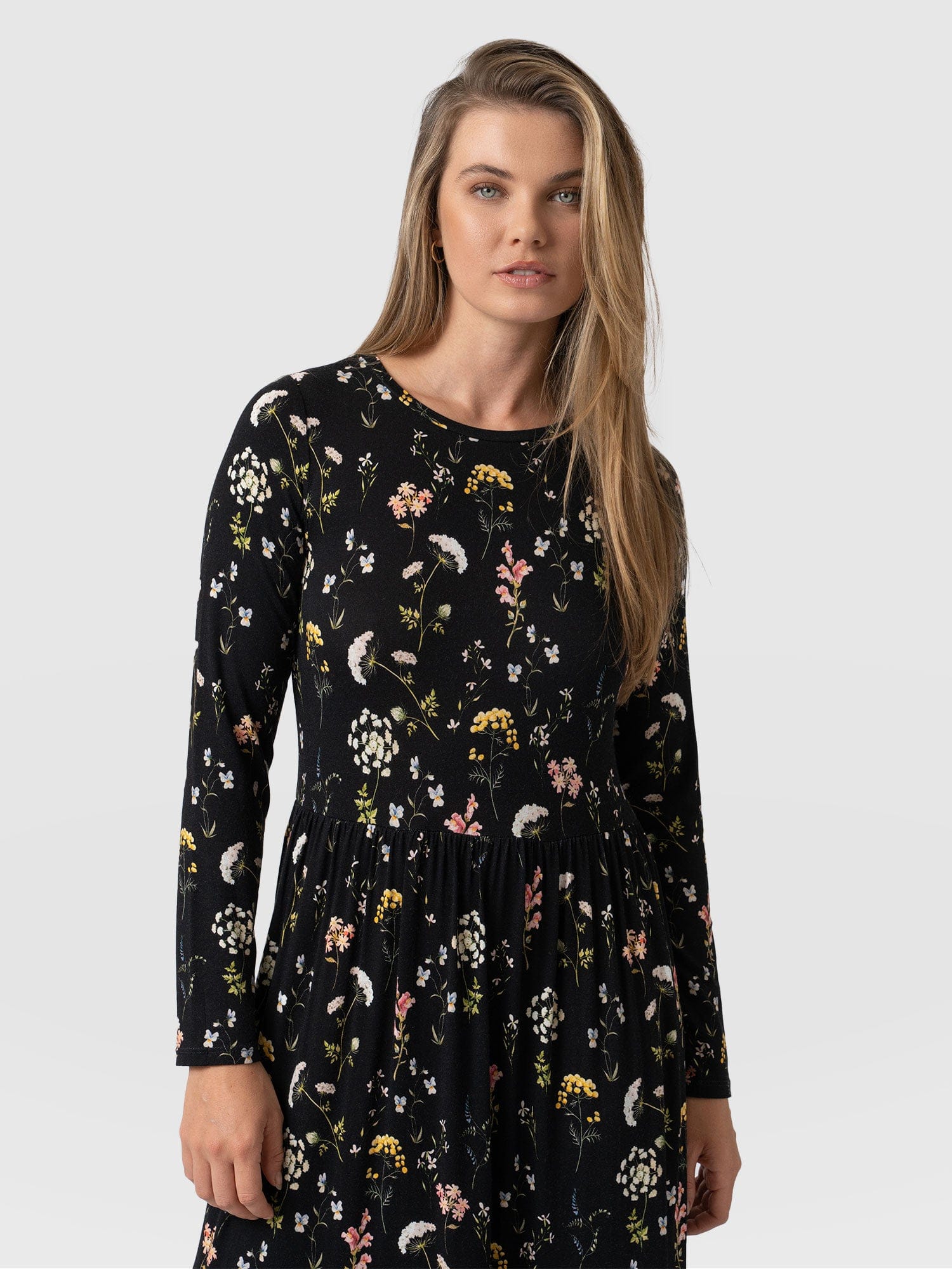 Greenwich Dress Long Sleeve Hyde Gardens - Women's Dresses | Saint + Sofia® UK