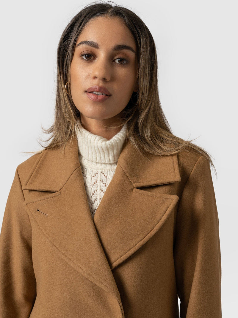 Halcyon Coat Camel - Women's Wool Coats | Saint + Sofia® UK