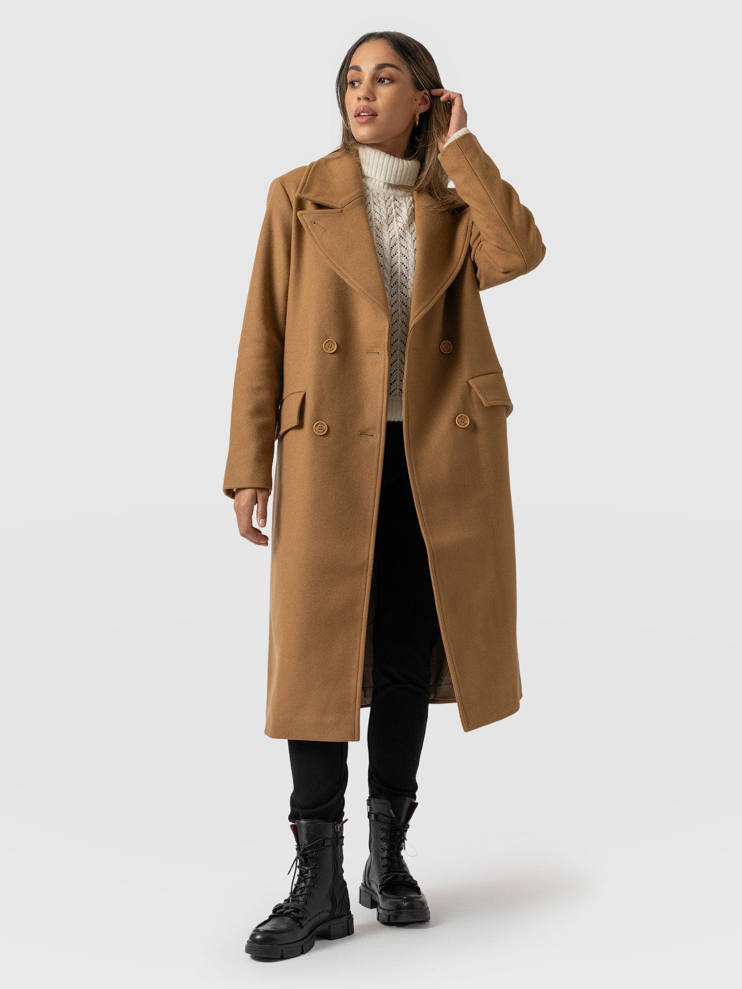 Halcyon Coat Camel - Women's Wool Coats | Saint + Sofia® UK
