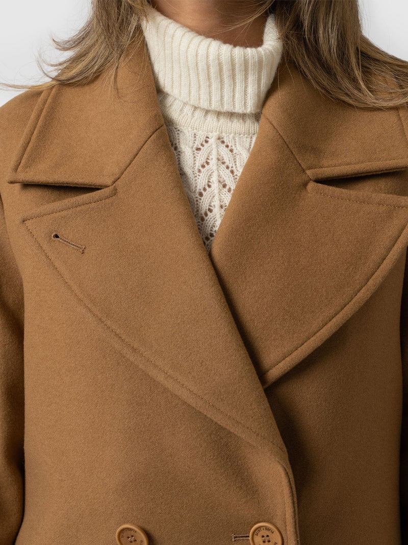 Halcyon Coat Camel - Women's Wool Coats | Saint + Sofia® UK