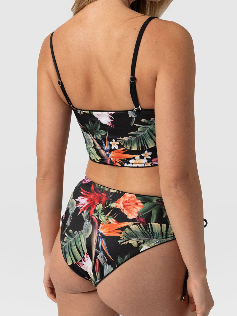 Halina Reversible Bikini Bottom Tropics/Black - Women's Swimwear | Saint + Sofia® UK