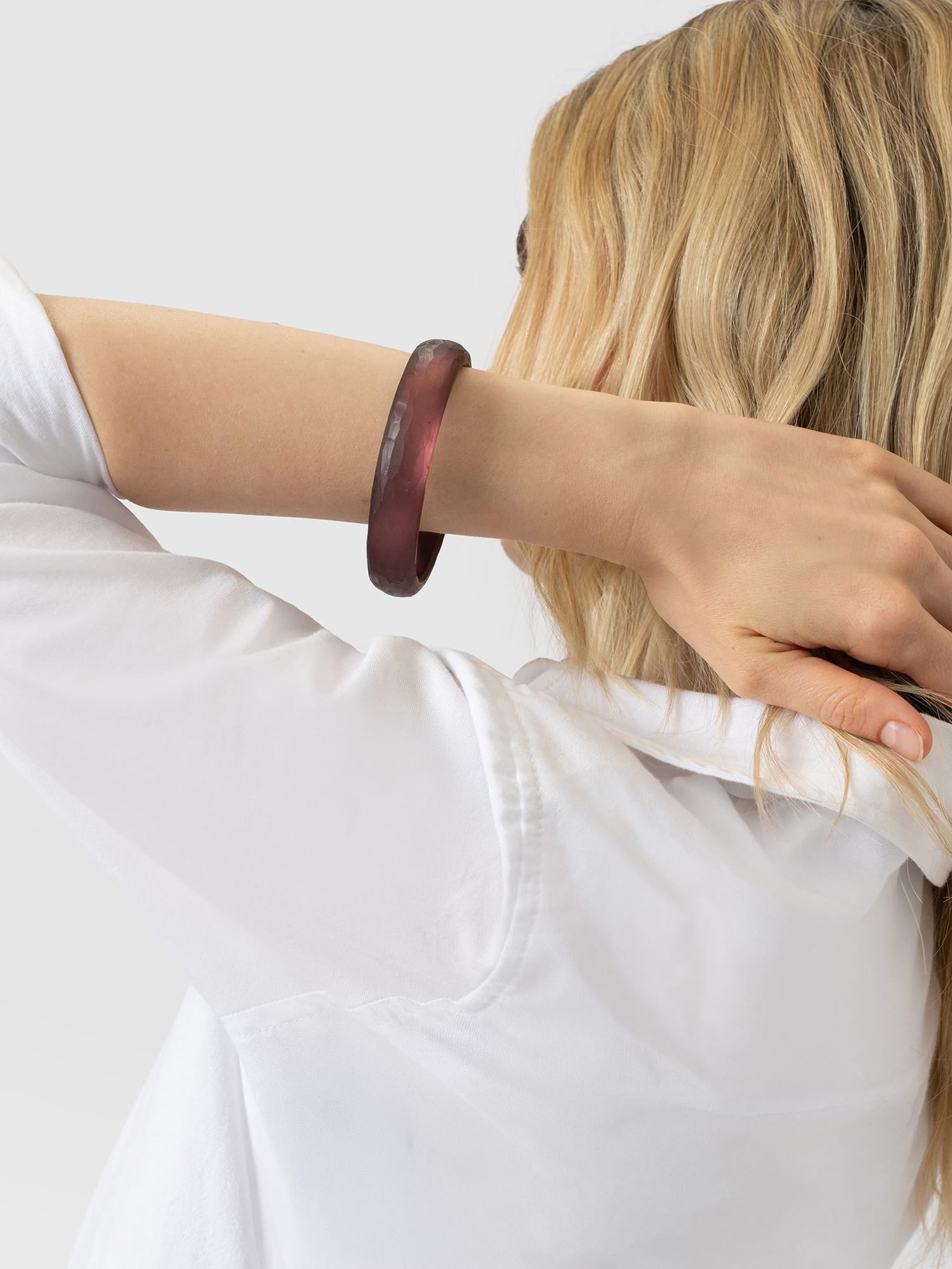 Hammered Bangle - Wine Red