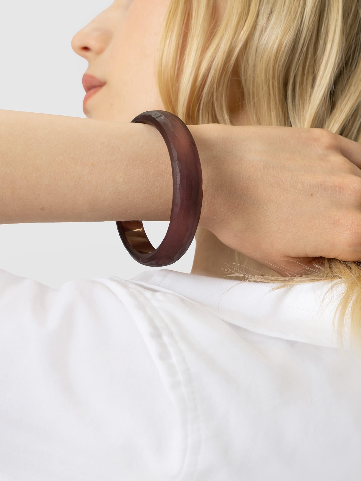 Hammered Bangle - Wine Red