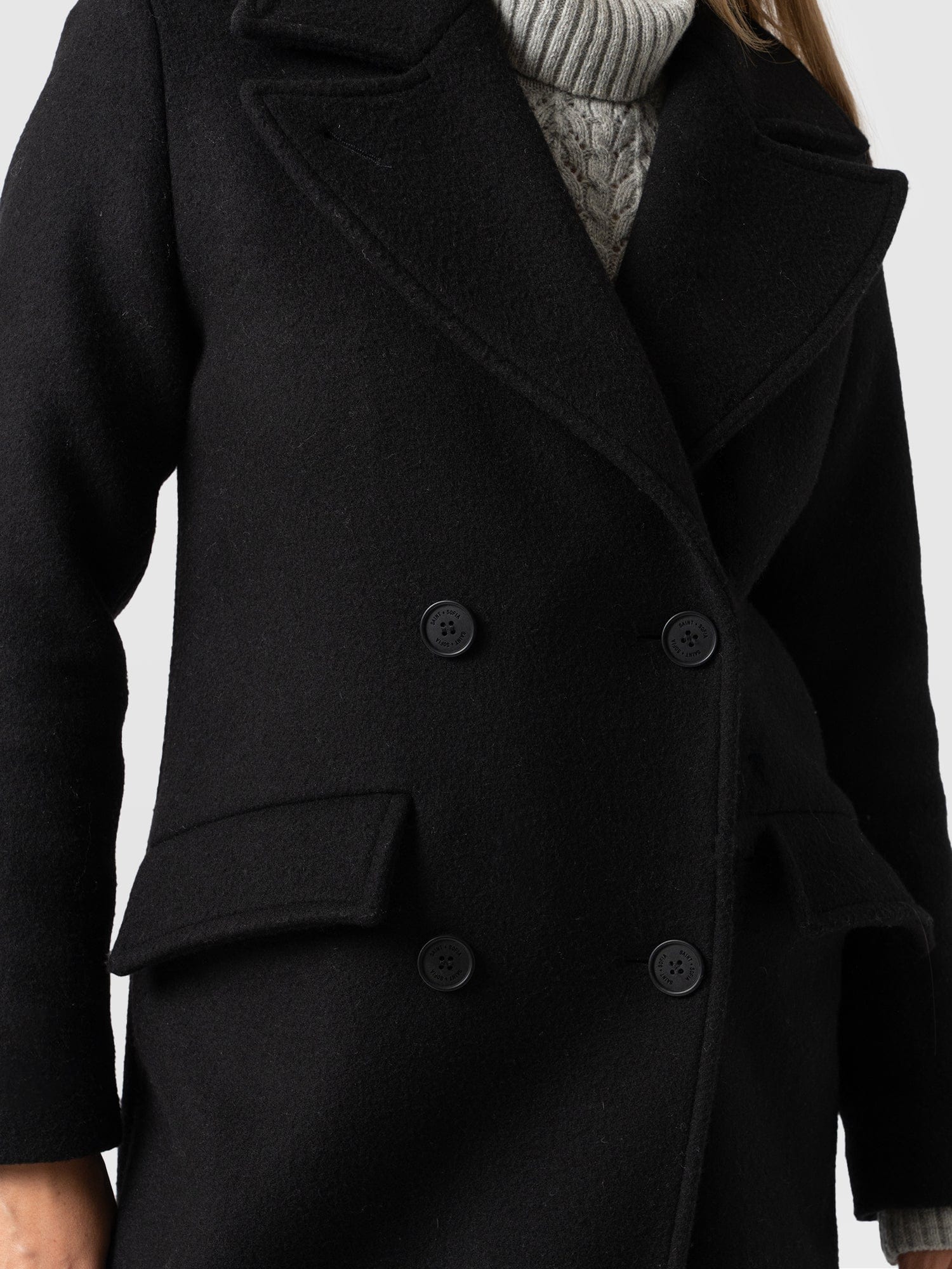 Hampton Coat Black - Women's Coats | Saint + Sofia® UK