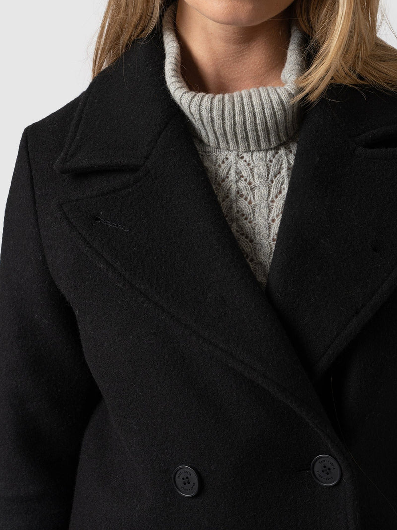 Hampton Coat Black - Women's Coats | Saint + Sofia® UK
