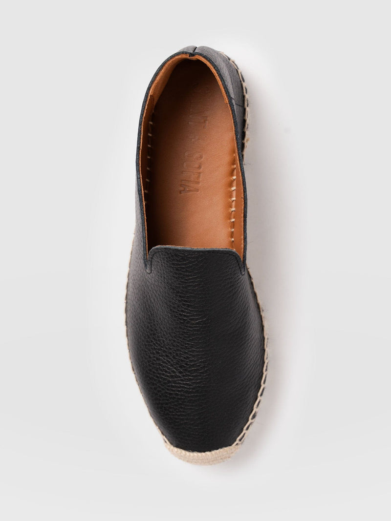 Hampton Espadrilles - Black Leather - Women's Shoes | Saint + Sofia® UK