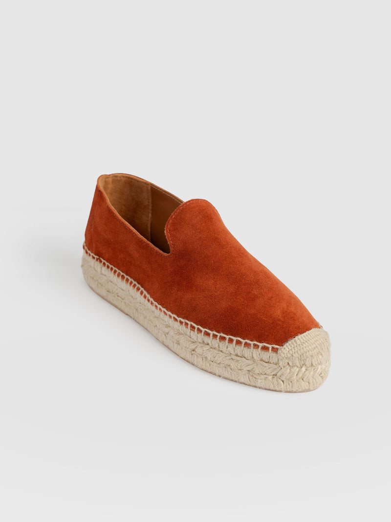 Hampton Espadrilles - Burnt Orange Suede - Women's Shoes | Saint + Sofia® UK
