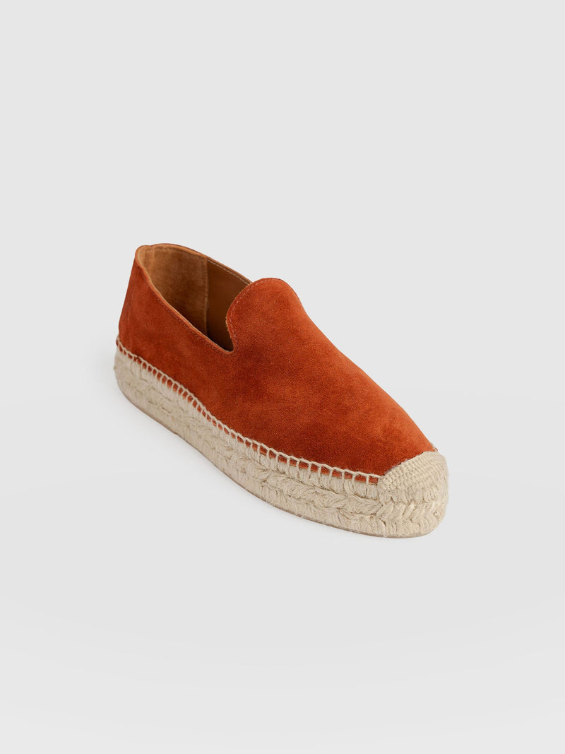 Hampton Espadrilles - Burnt Orange Suede - Women's Shoes | Saint + Sofia® UK