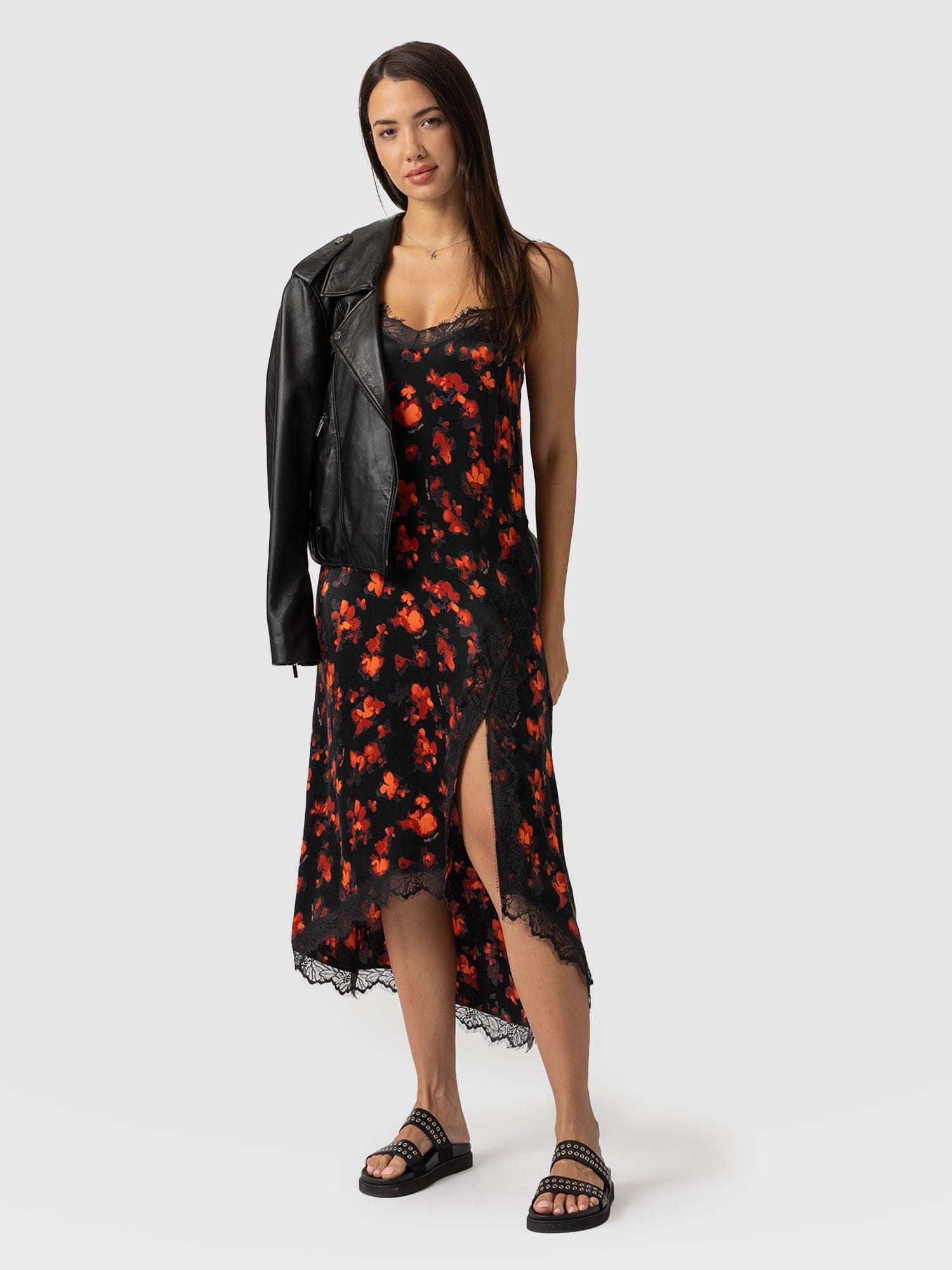 Harper Lace Cami Dress Red Aurora - Women's Dresses | Saint + Sofia® UK