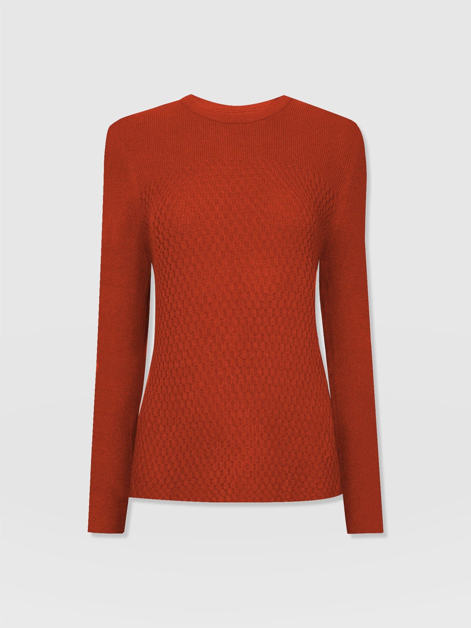 Honeycomb Rib Jumper Orange - Women's Jumpers | Saint + Sofia® UK