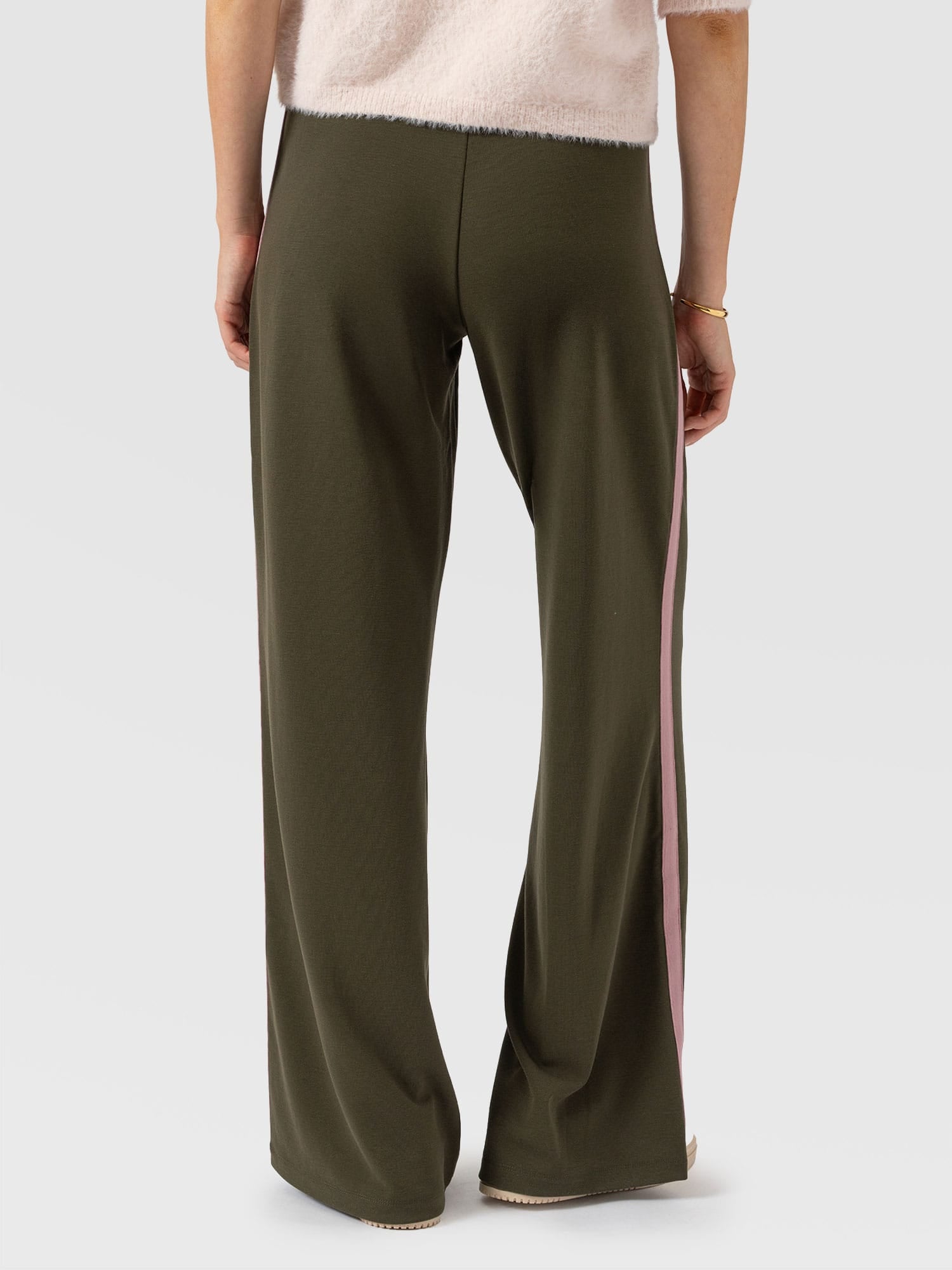 Hoxton Straight Leg Pant - Khaki - Pink Stripe