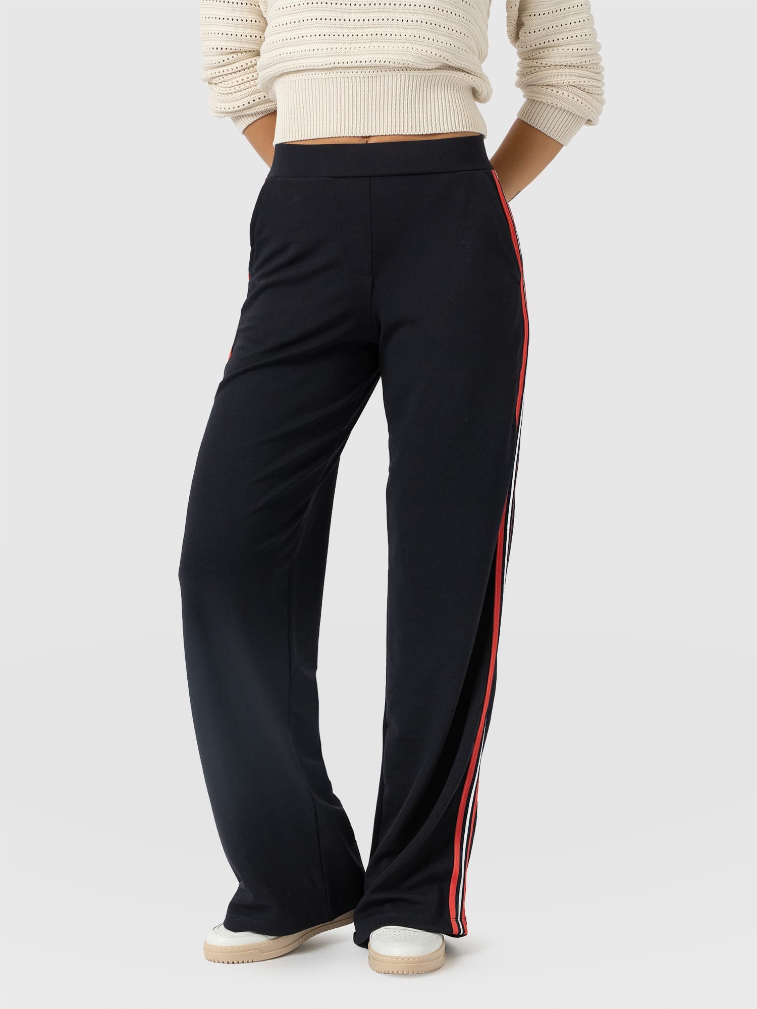 Hoxton Straight Leg Pant - Navy/Red Stripe
