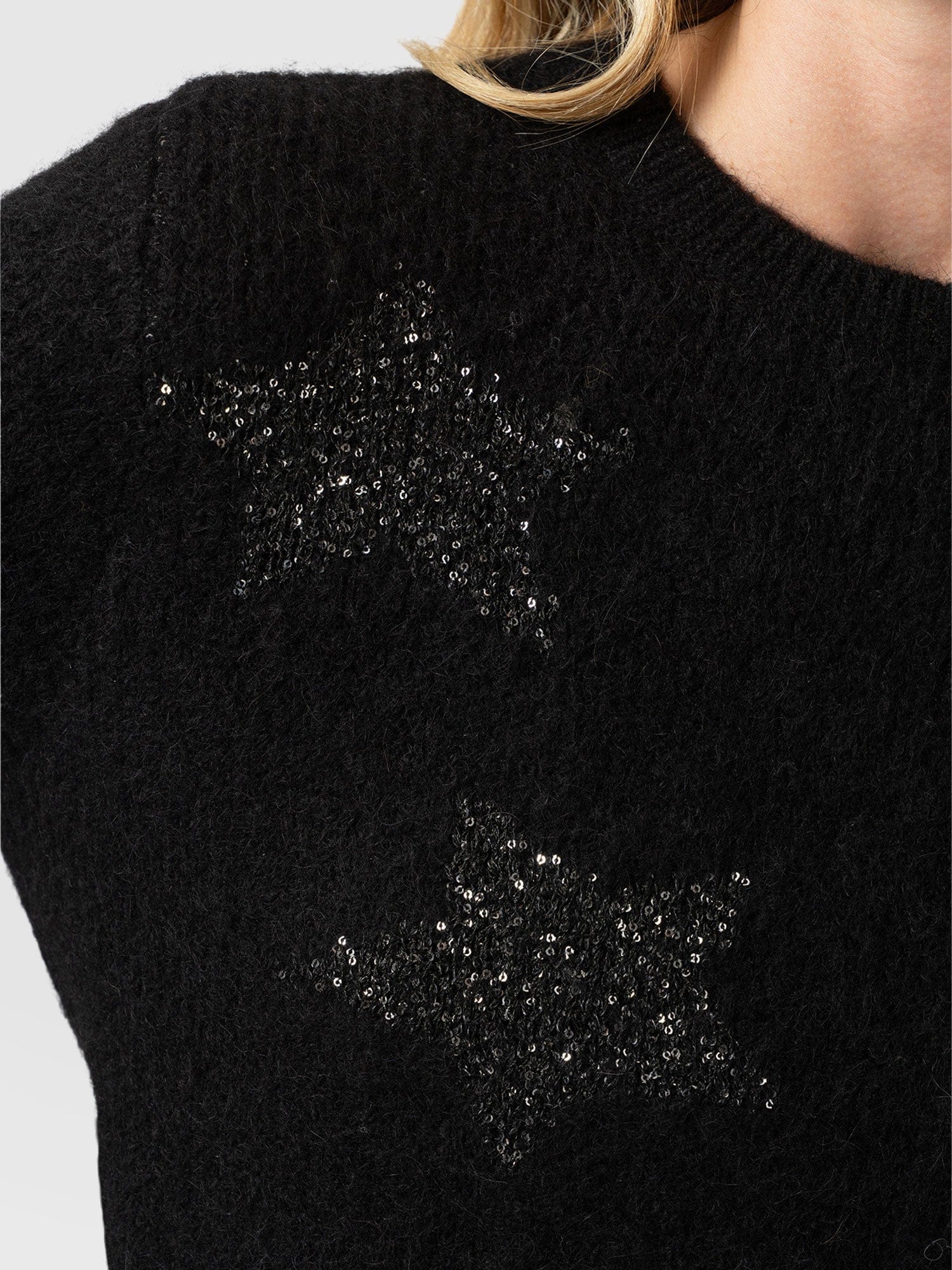 Indy Star Jumper - Black - Women's Jumpers | Saint + Sofia® UK