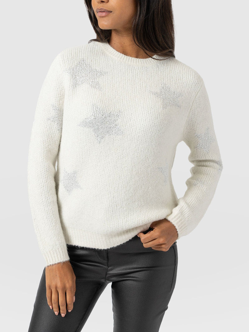 Indy Star Jumper - Cream - Women's Jumpers | Saint + Sofia® UK