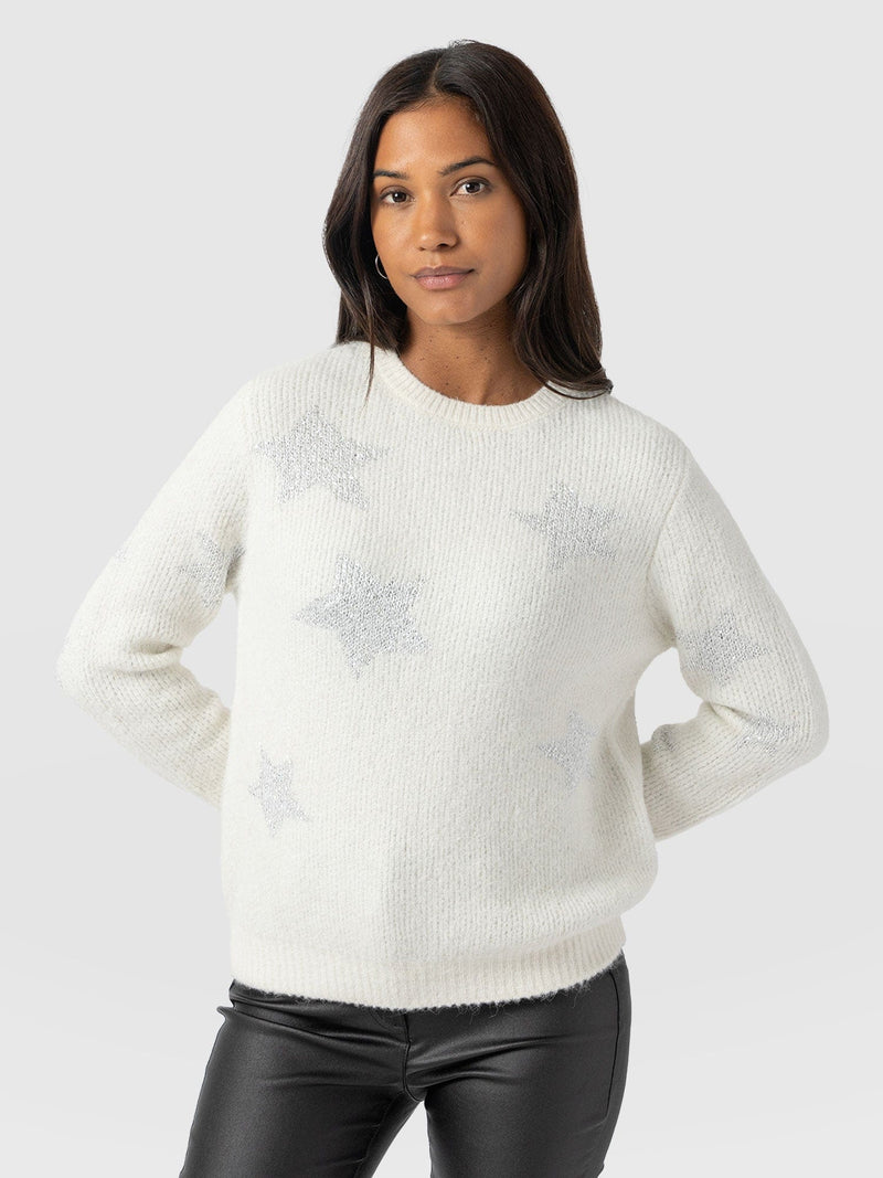 Indy Star Jumper - Cream - Women's Jumpers | Saint + Sofia® UK