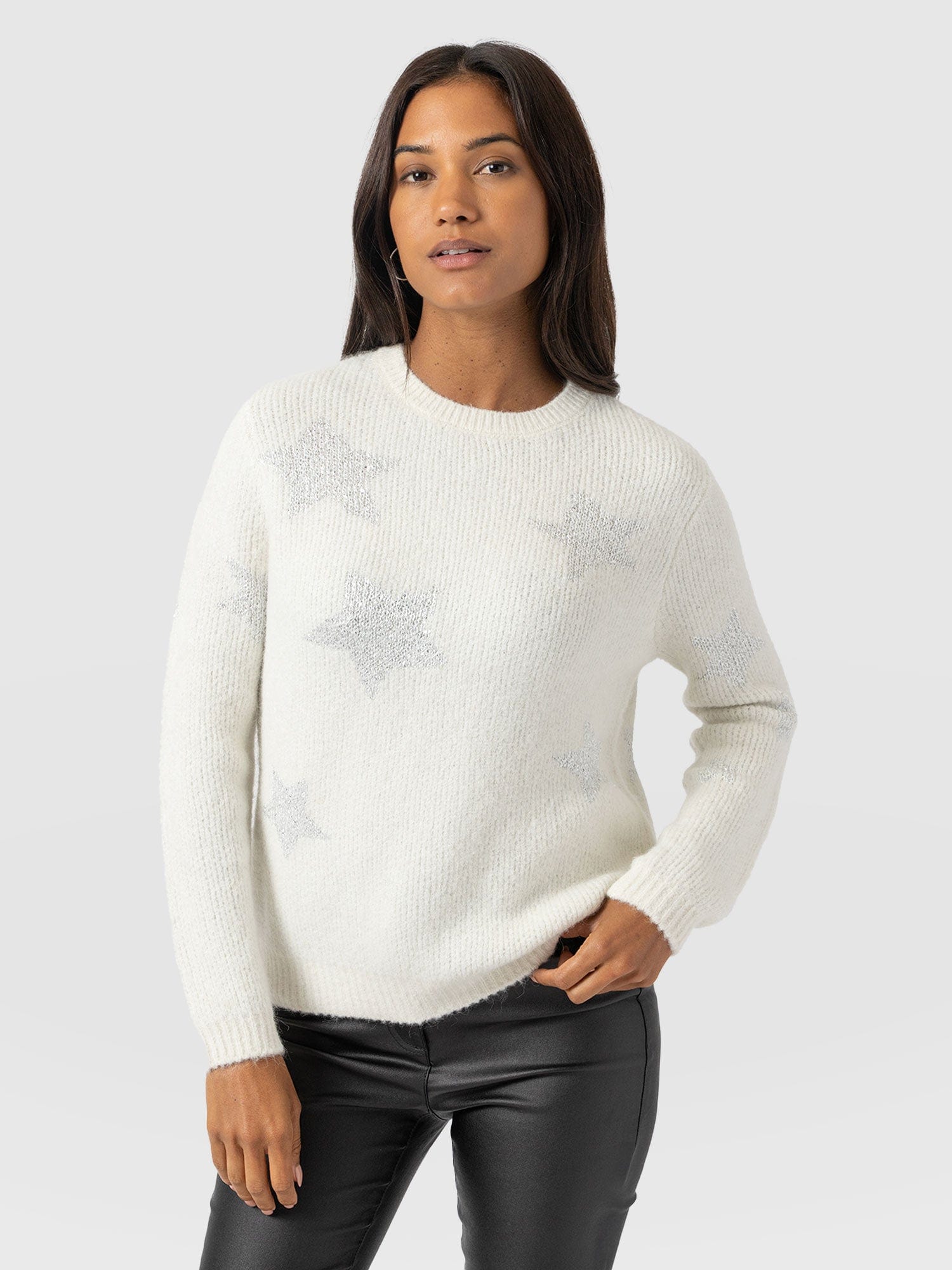Indy Star Jumper Cream Women's Jumpers Saint Sofia® UK