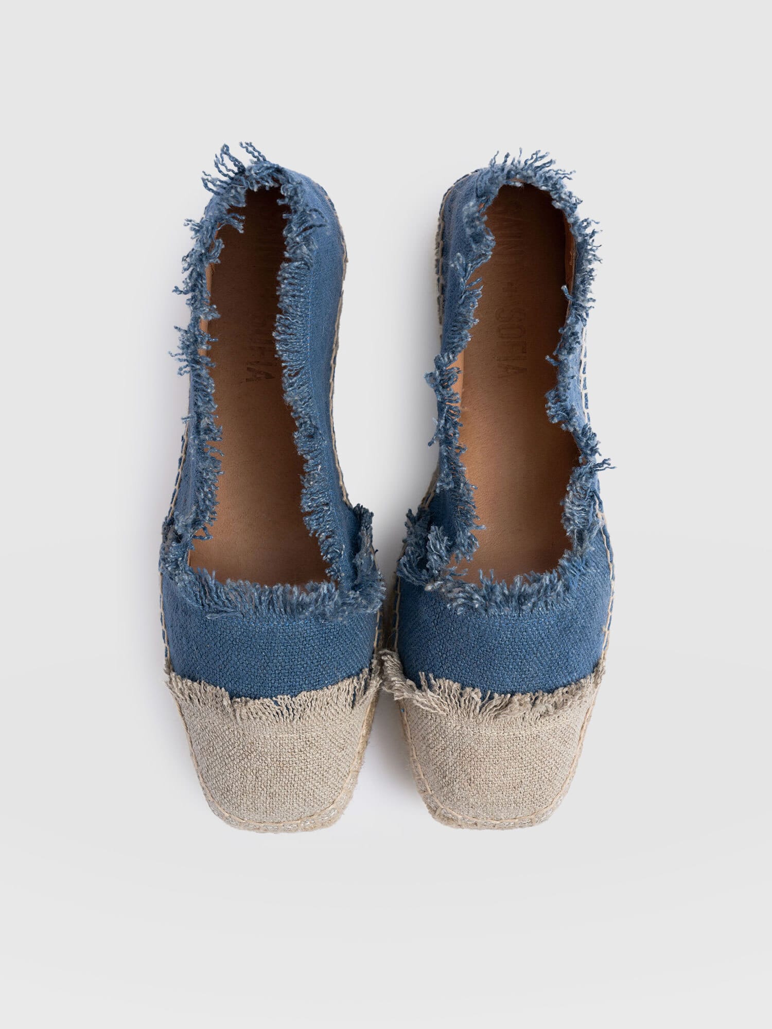 Ivy Frayed Espadrille Pumps - Blue