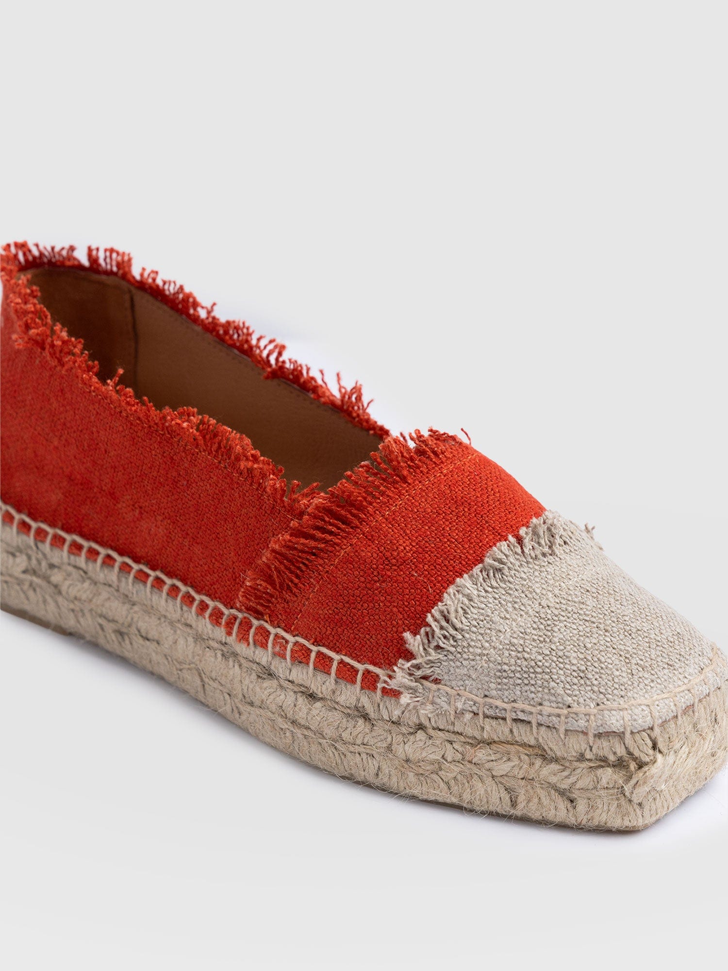 Ivy Frayed Espadrille Pumps - Orange - Women's Sandalss | Saint + Sofia® UK