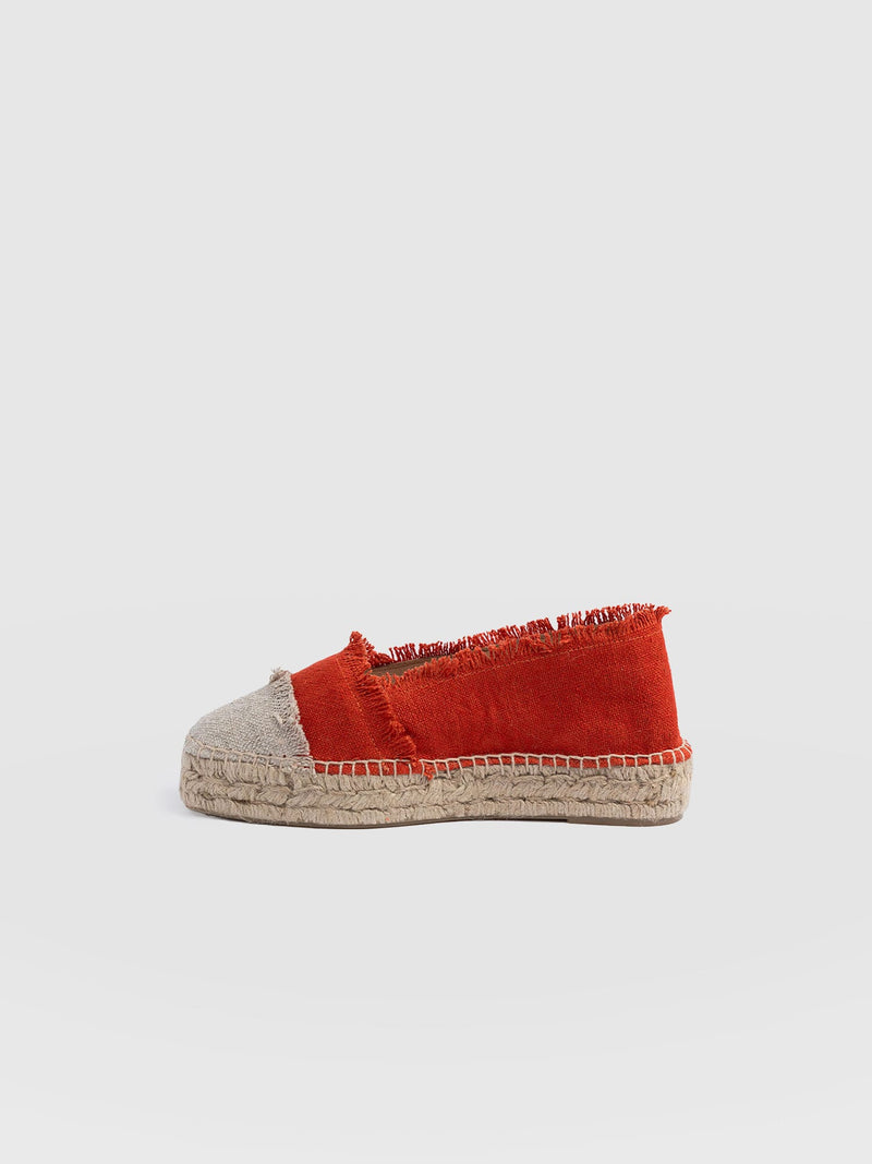 Ivy Frayed Espadrille Pumps - Orange - Women's Sandalss | Saint + Sofia® UK