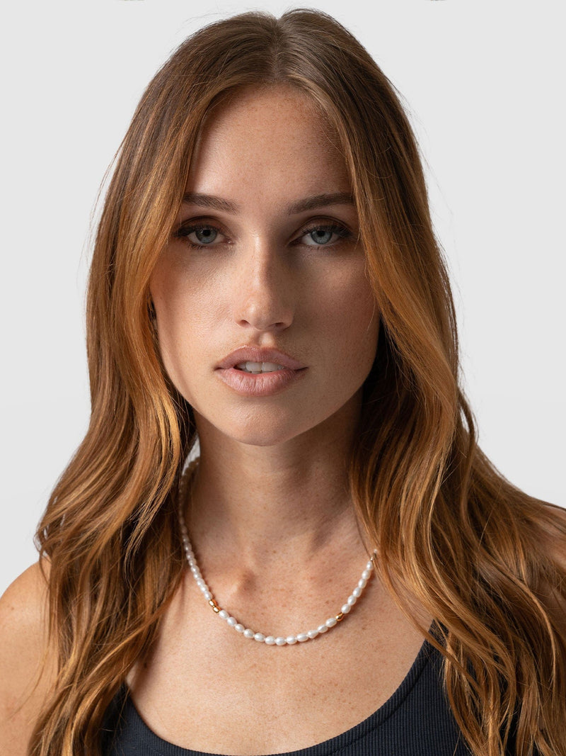 Jacqueline Pearl Necklace Gold - Women's Jewellery | Saint + Sofia® UK