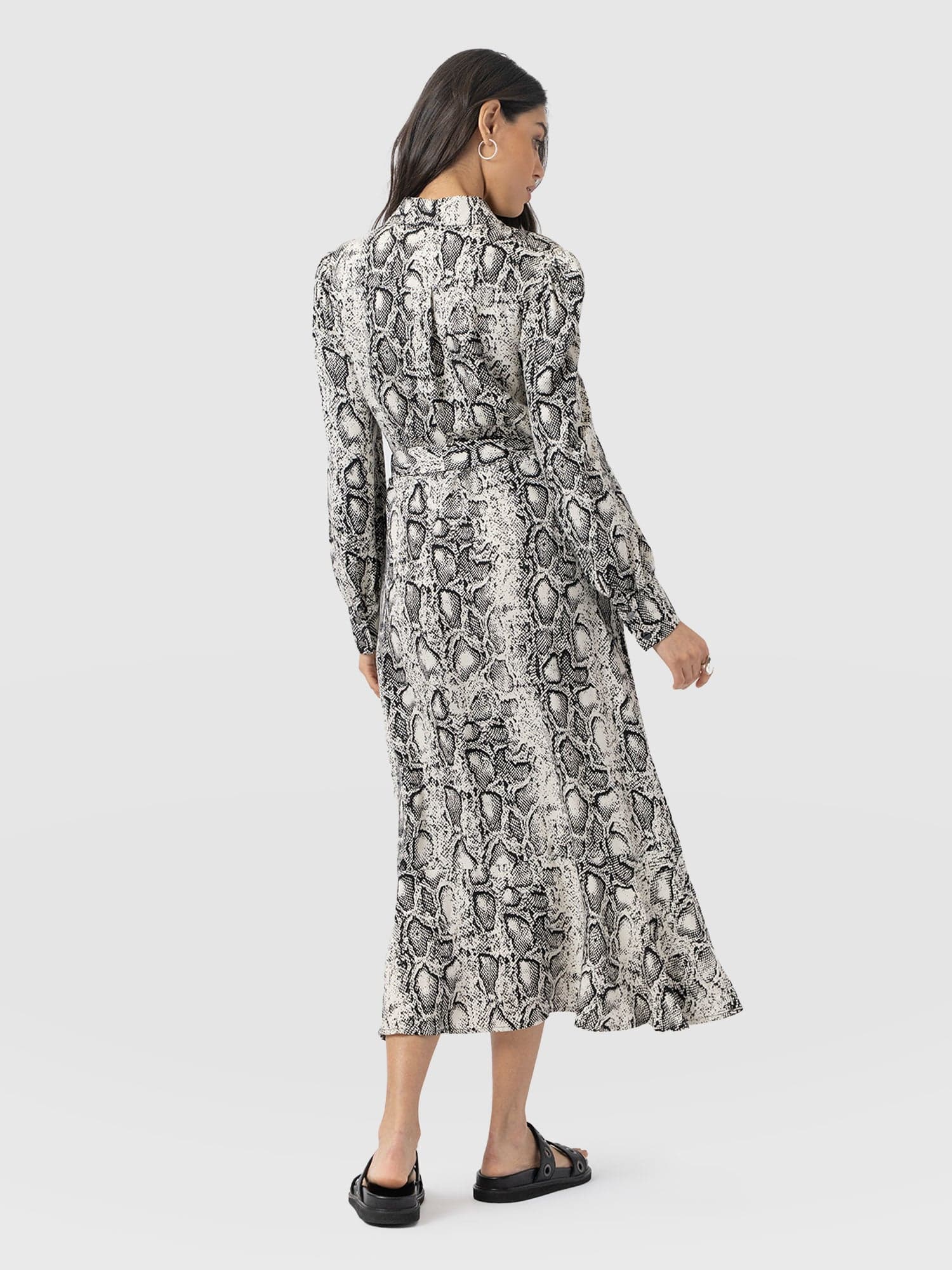 Jacqueline Shirt Dress - Cream Snake