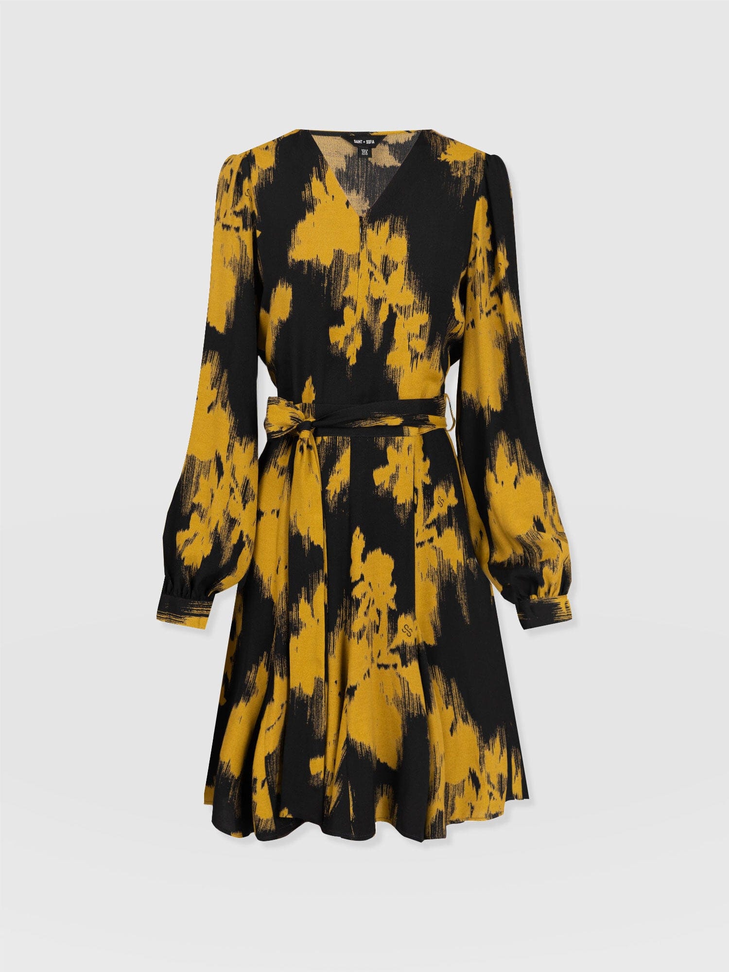 Joselyn Mini Dress Yellow Fade Floral - Women's Dresses | Saint + Sofia® UK