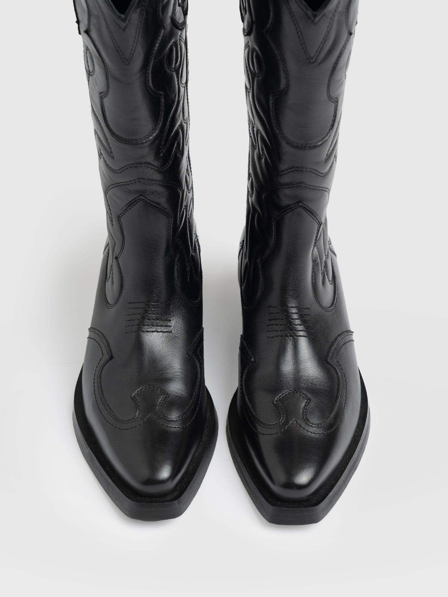 Kansas Western Boot Black - Women's Leather Boots | Saint + Sofia® UK