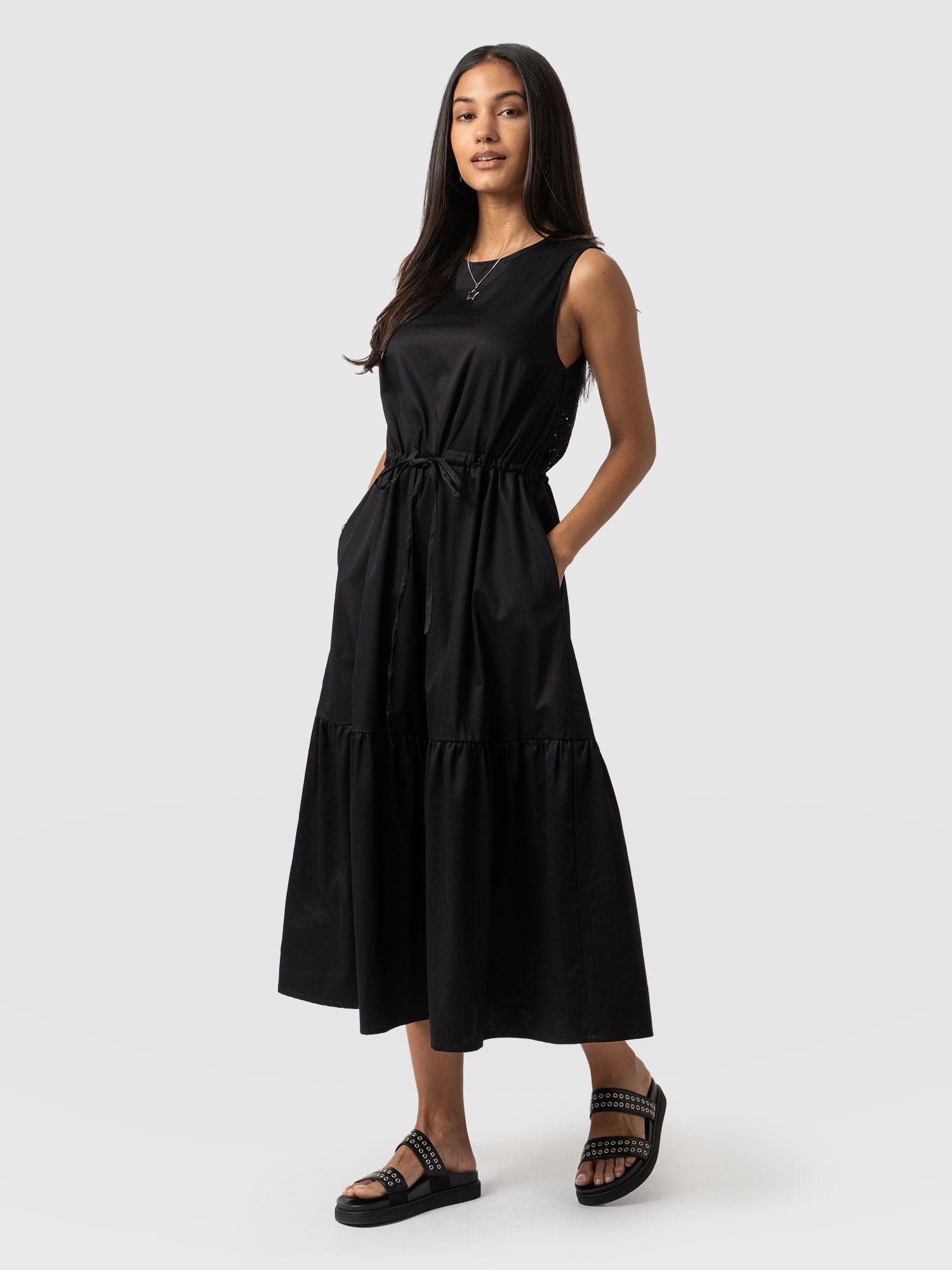 Kara Dress Black Broderie - Women's Dresses | Saint and Sofia® UK
