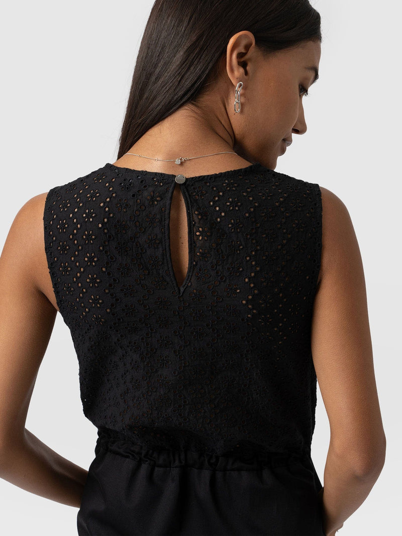 Kara Dress Black Broderie - Women's Dresses | Saint and Sofia® UK
