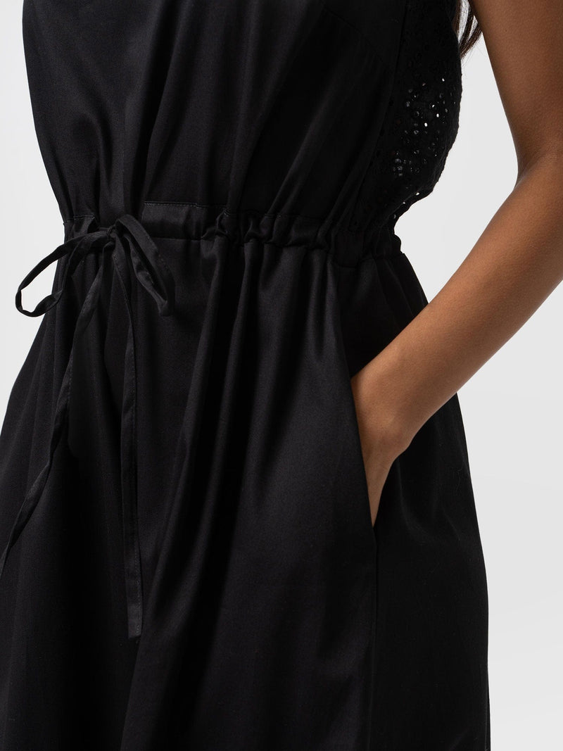 Kara Dress Black Broderie - Women's Dresses | Saint and Sofia® UK