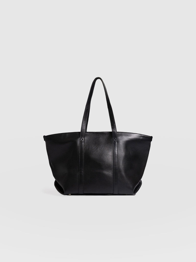 Kara Shopper Bag - Black Leather