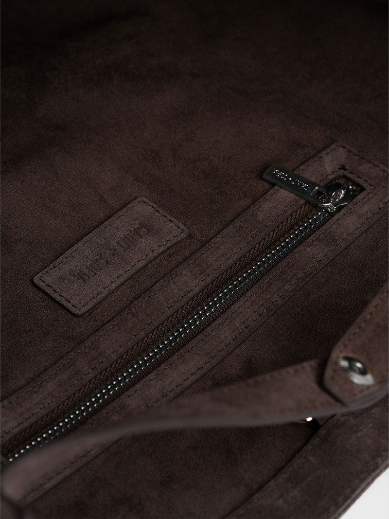 Kara Shopper Bag Brown Suede - Women's Bags | Saint + Sofia® UK