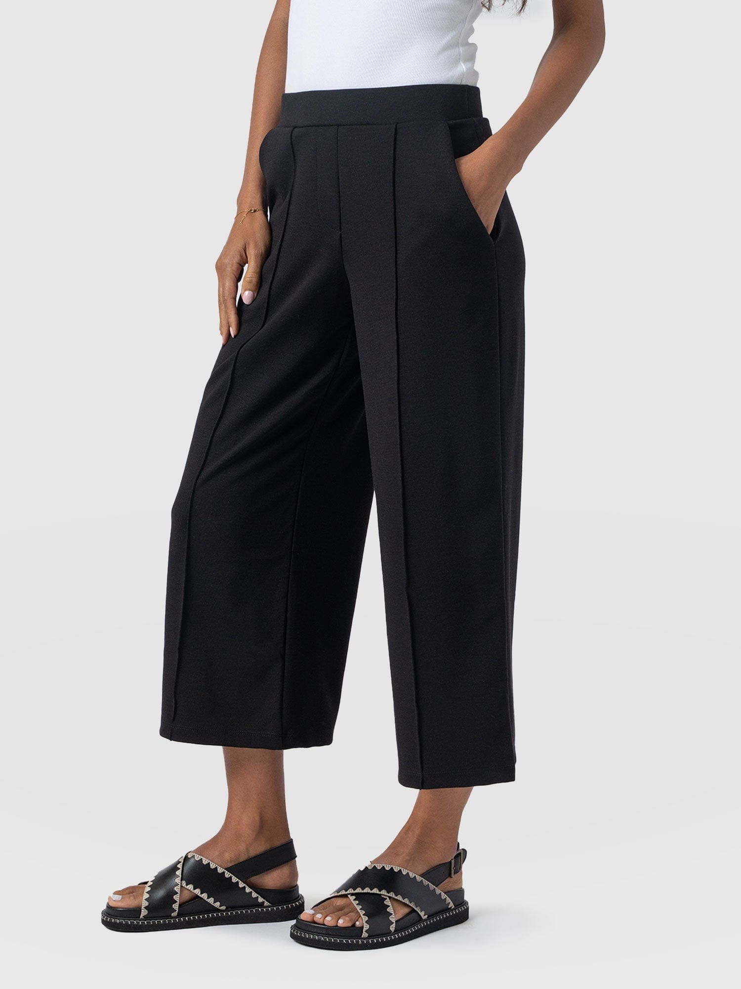 Keller Culotte Black - Women's Culottes | Saint + Sofia® UK