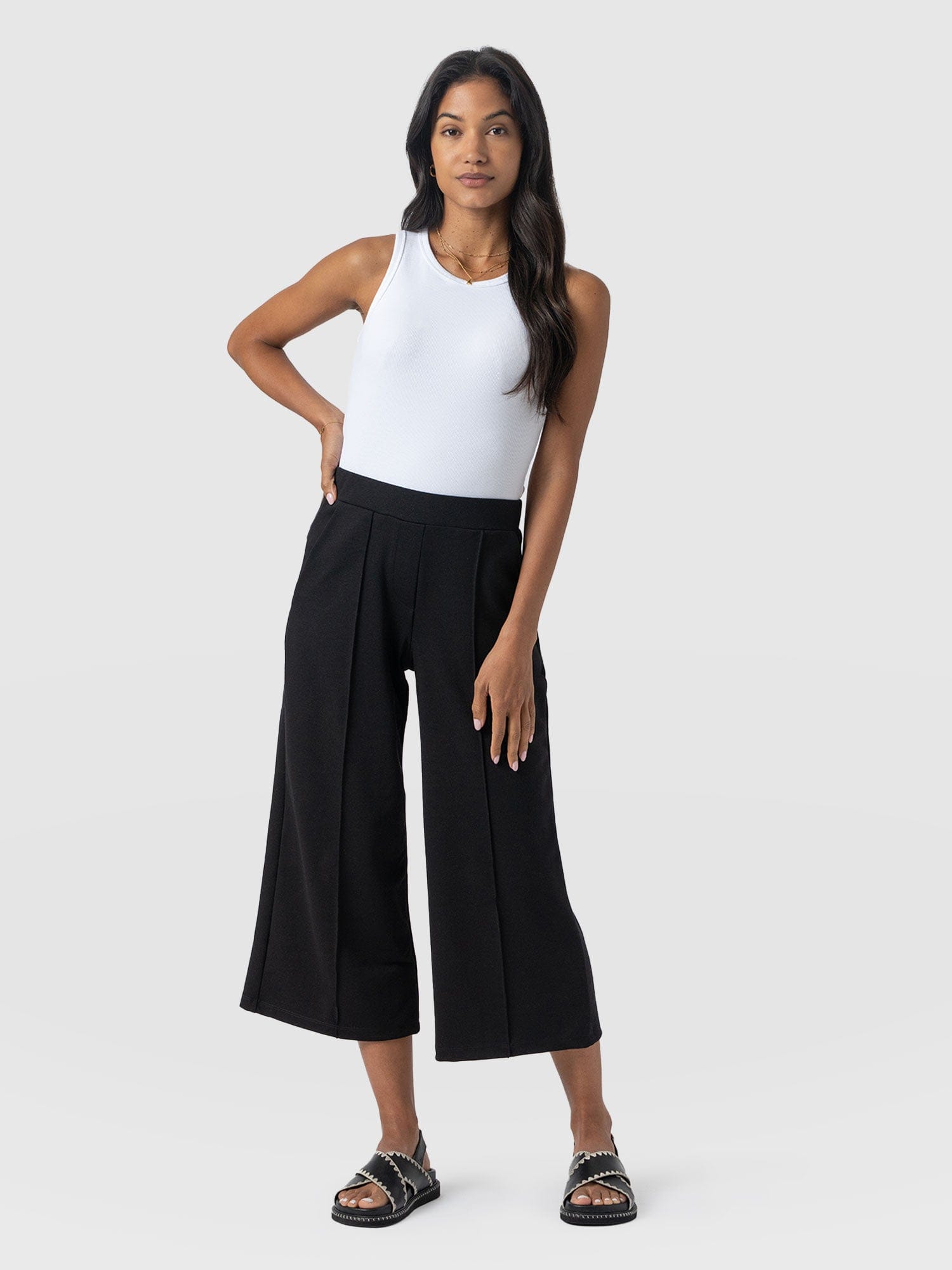Keller Culotte Black - Women's Culottes | Saint + Sofia® UK