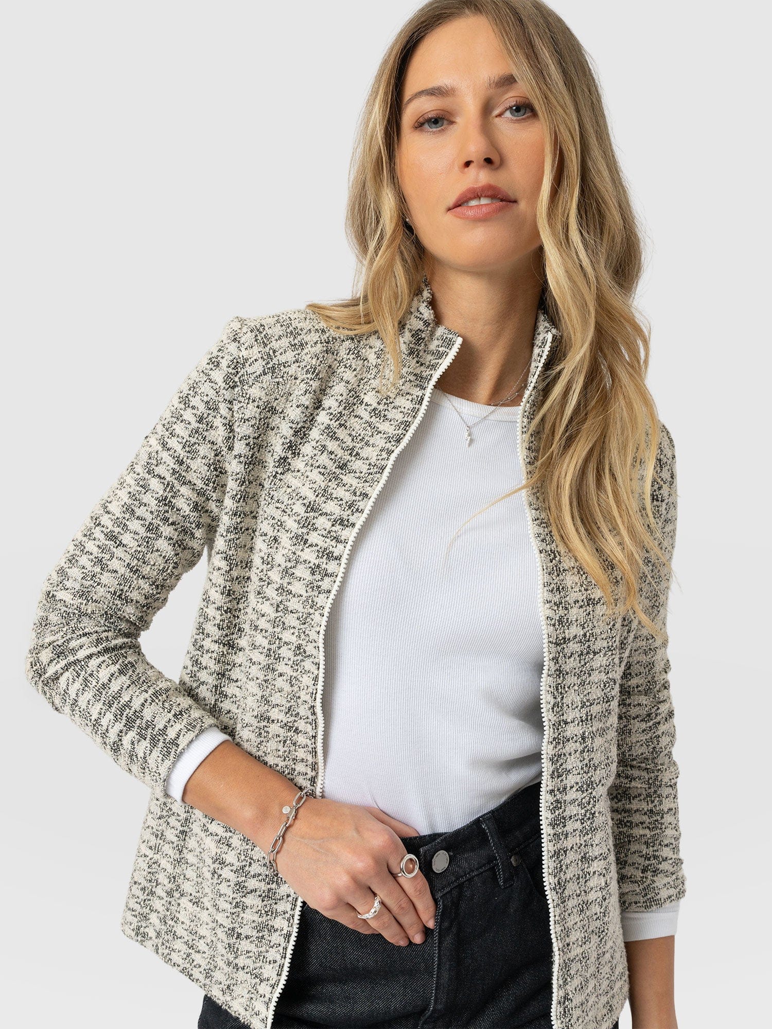 Keller Jacket - Cream Boucle - Women's Jackets | Saint + Sofia® UK