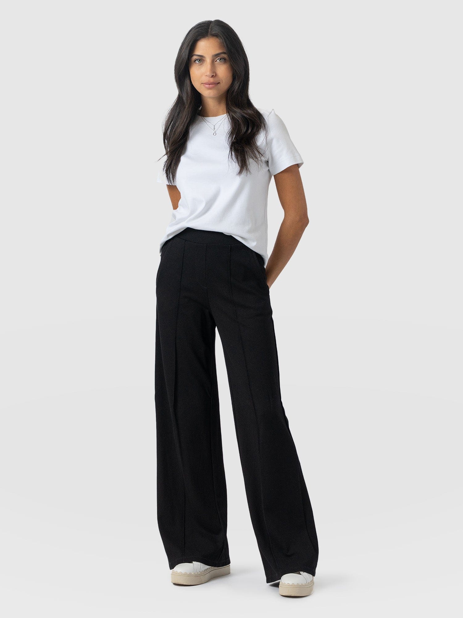 Keller Wide Leg Pant Black - Women's Trousers | Saint + Sofia® UK