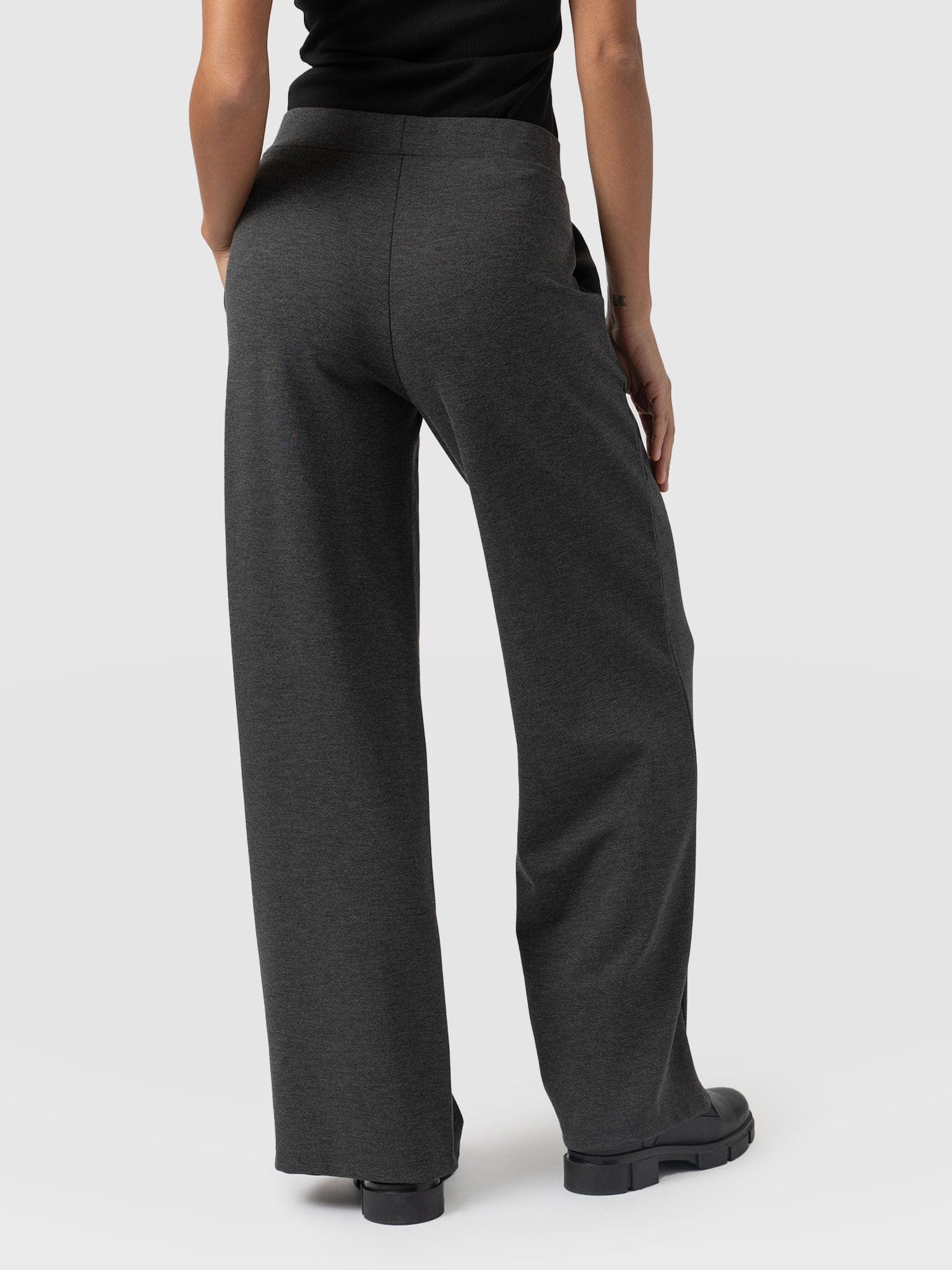 Keller Wide Leg Pant Charcoal - Women's Trousers | Saint + Sofia® UK