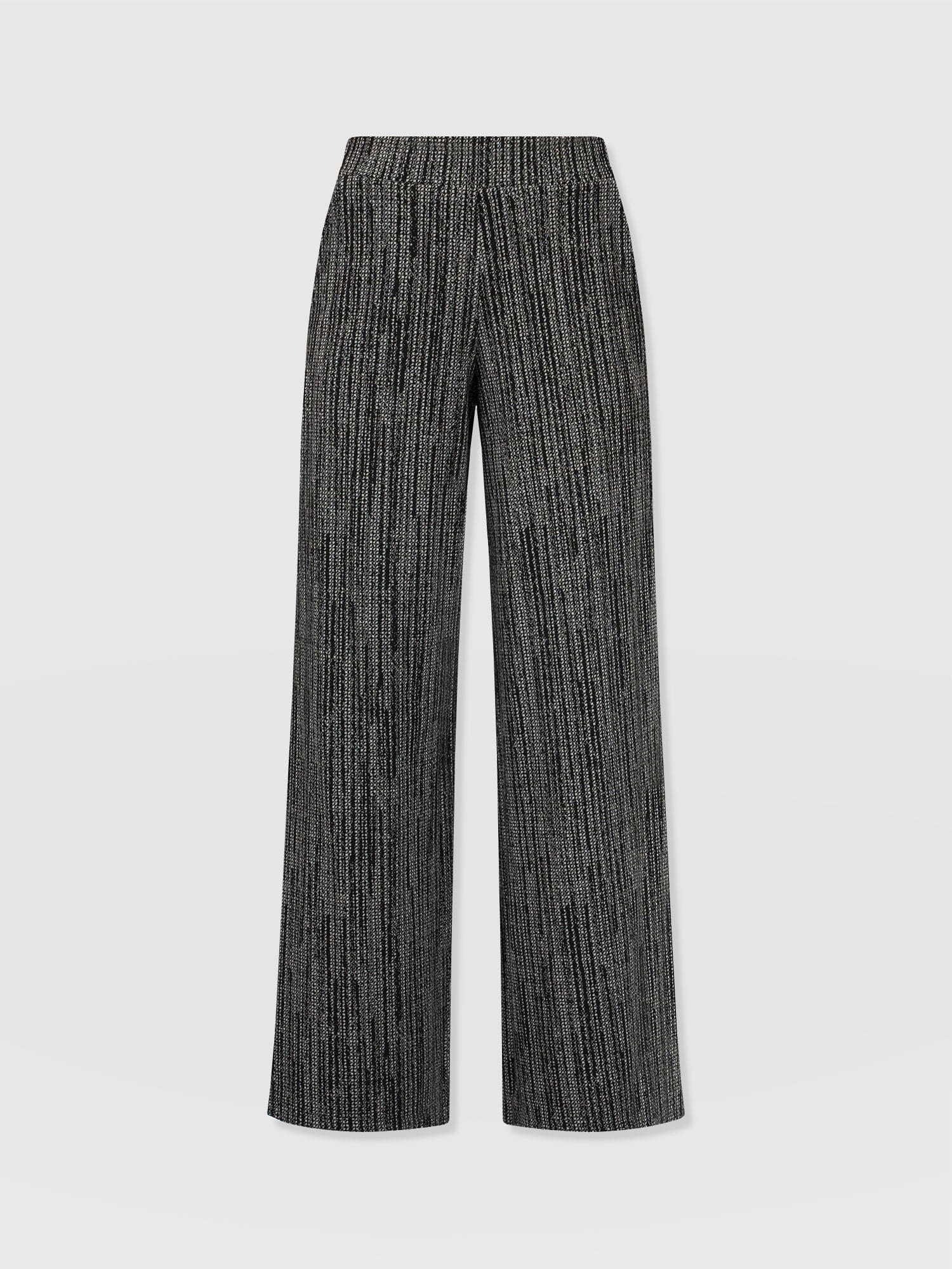 Keller Wide Leg Pant Grey/Black - Women's Trousers | Saint + Sofia® UK