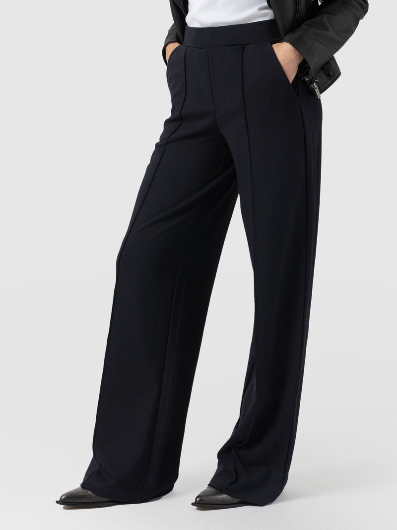 Keller Wide Leg Pant Navy - Women's Trousers | Saint + Sofia® UK