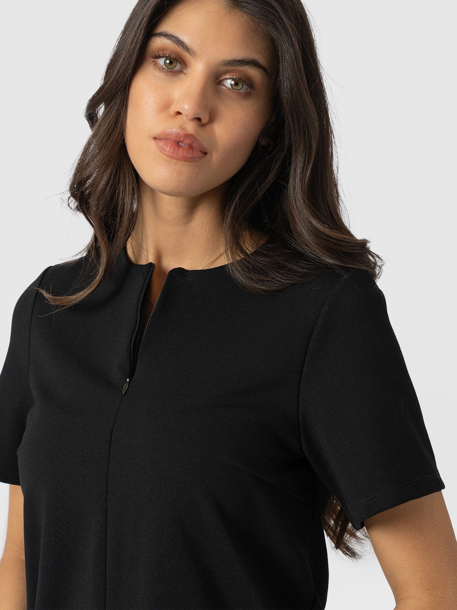 Keller Zip Up Tee Black - Women's T-Shirts | Saint + Sofia® UK