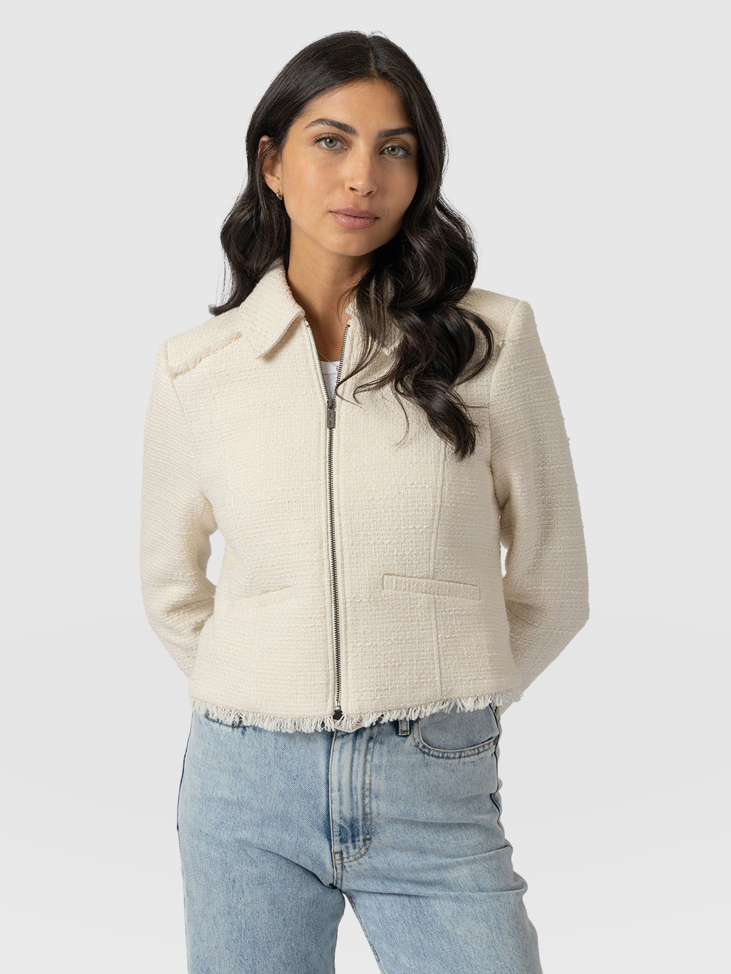 Kinley Jacket Cream - Women's Jackets | Saint + Sofia® UK