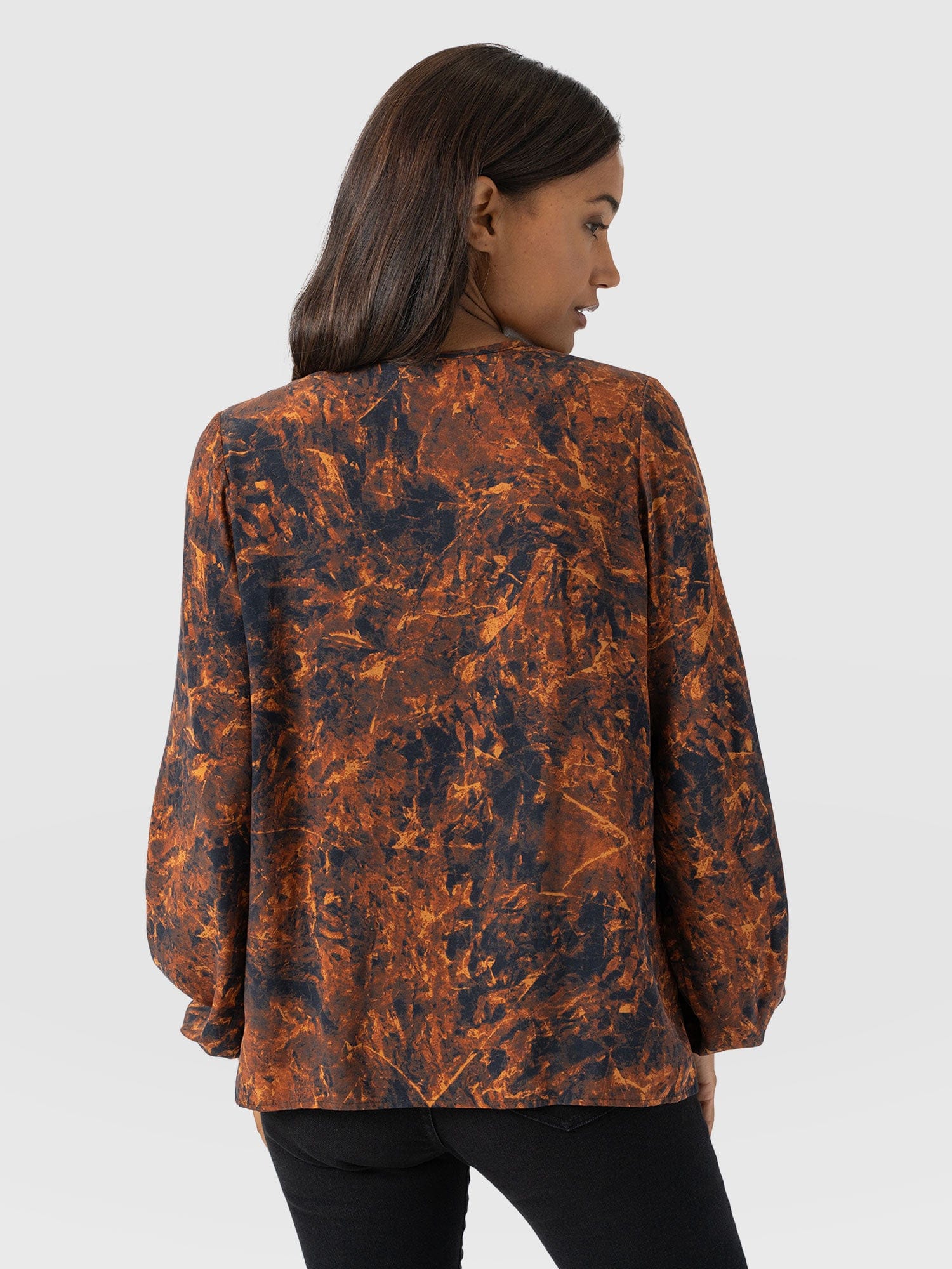 Kristen Blouse - Brown Marble - Women's Blouses | Saint + Sofia® UK