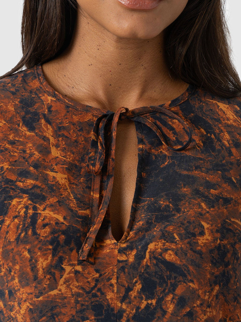 Kristen Blouse - Brown Marble - Women's Blouses | Saint + Sofia® UK