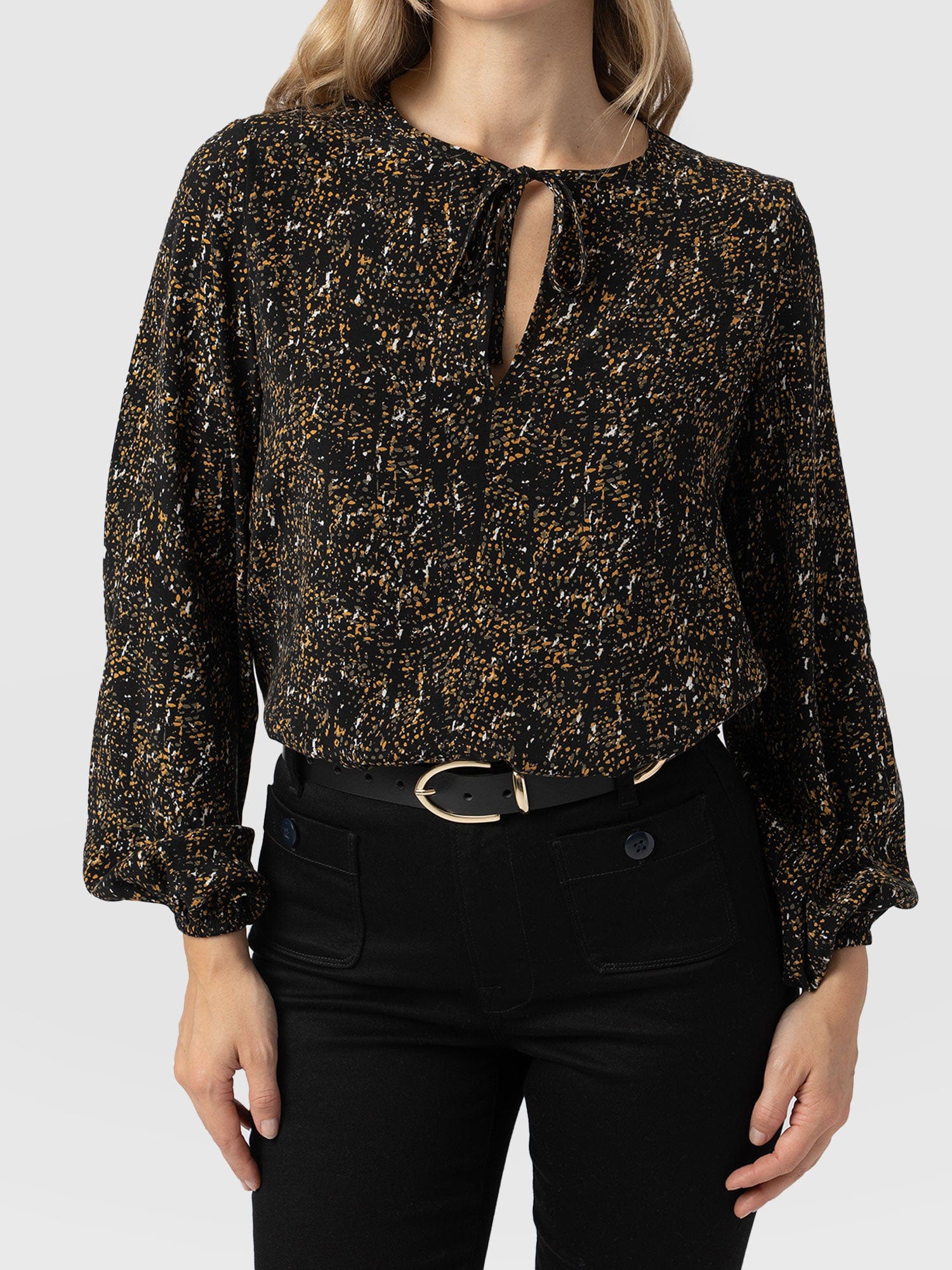 Kristen Blouse Green Ditsy Leopard - Women's Blouses | Saint and Sofia® UK