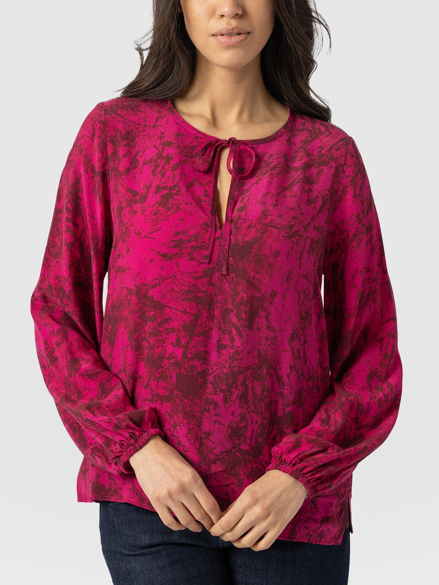 Kristen Blouse Pink Marble - Women's Blouses | Saint + Sofia® UK