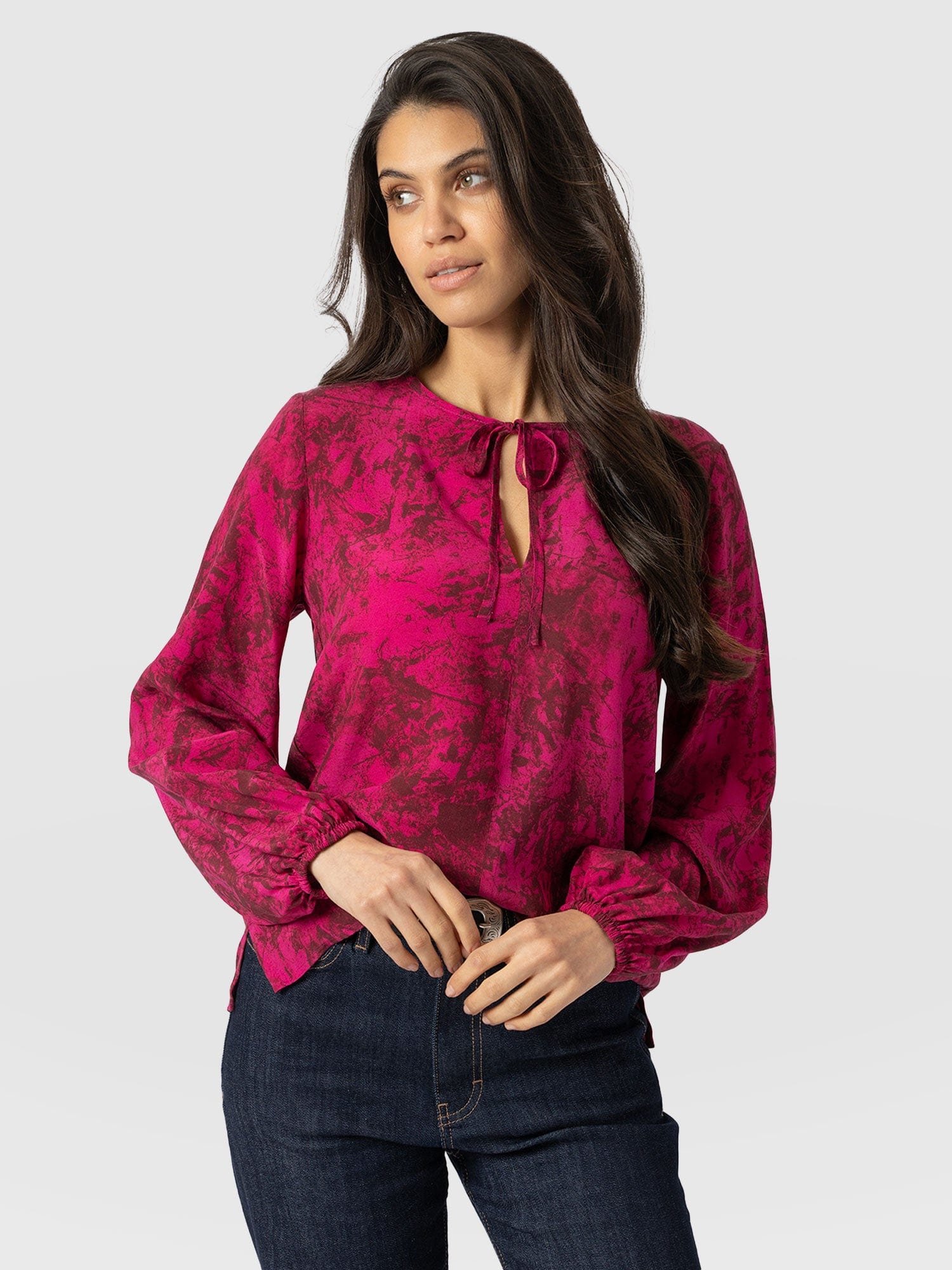 Kristen Blouse Pink Marble - Women's Blouses | Saint + Sofia® UK