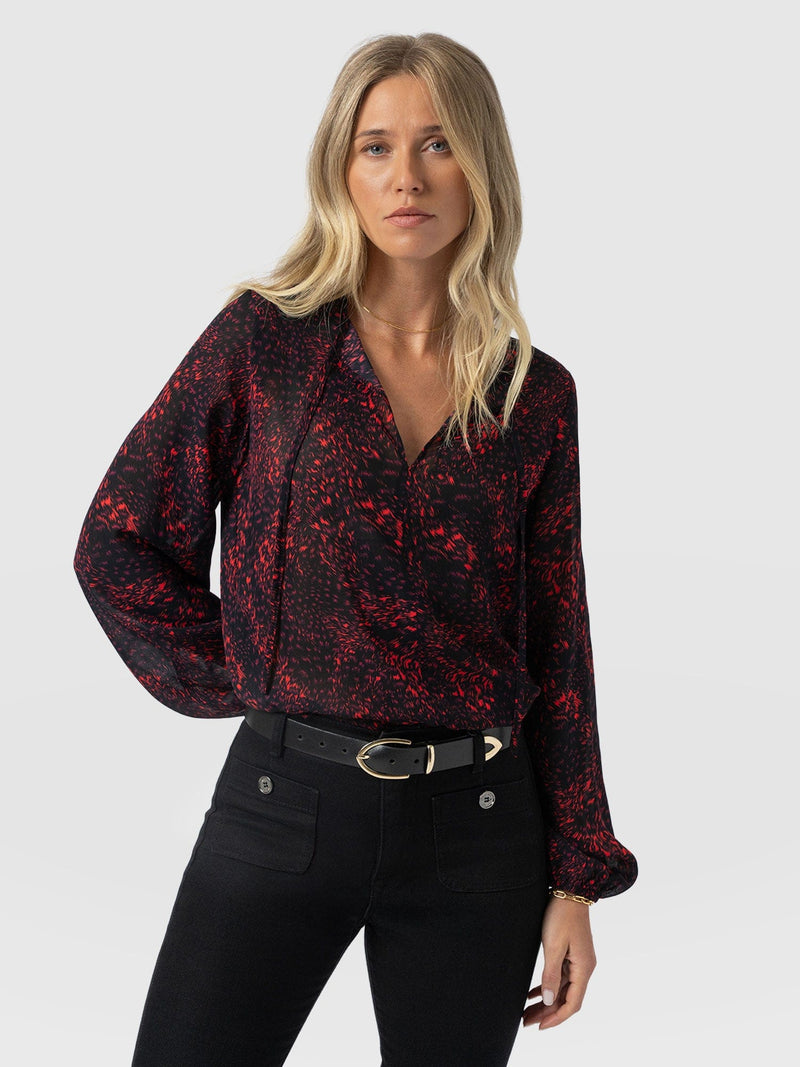 Kristen Blouse - Red Fade Spot - Women's Blouses | Saint + Sofia® UK