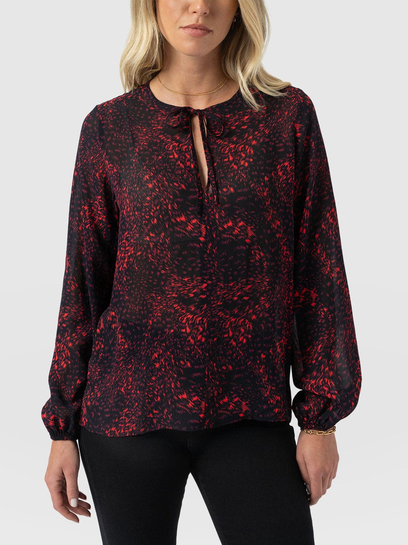 Kristen Blouse - Red Fade Spot - Women's Blouses | Saint + Sofia® UK