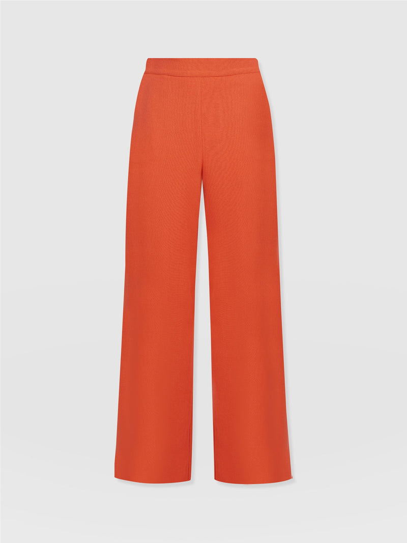Corinne Wide Leg Linen Pant - Burnt Orange - Women's Trousers | Saint and Sofia® UK