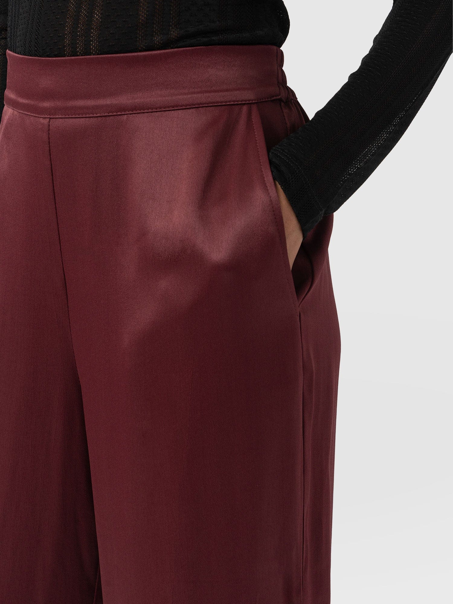 Langley Wide Leg Pant Maroon - Women's Trousers | Saint + Sofia® UK